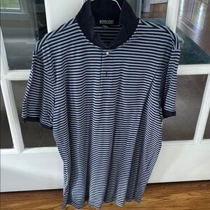 Lands' End Blue Polo Shirt with Classic Stripes🌿